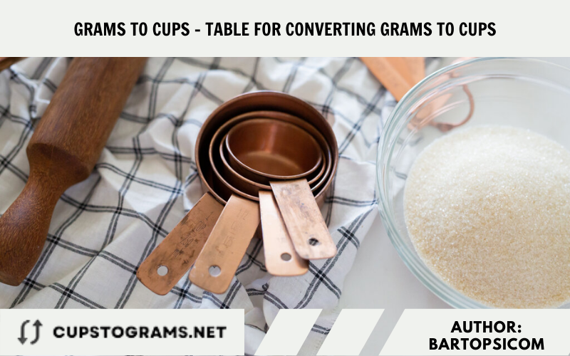 Grams to cups - Table for Converting Grams to Cups