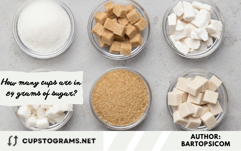 How many cups are in 84 grams of sugar?