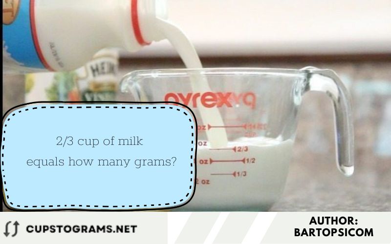 2/3 cup of milk equals how many grams?