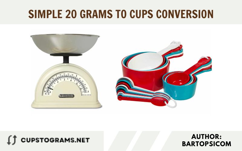 Simple 20 grams to cups conversion