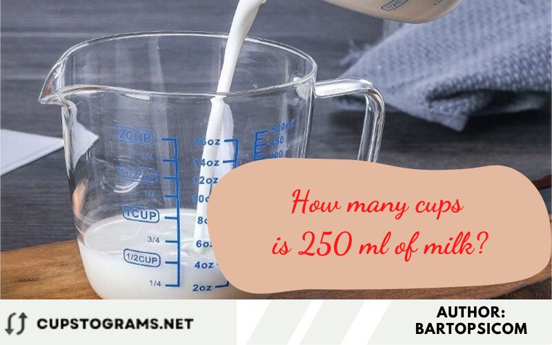 How many cups is 250 ml of milk?