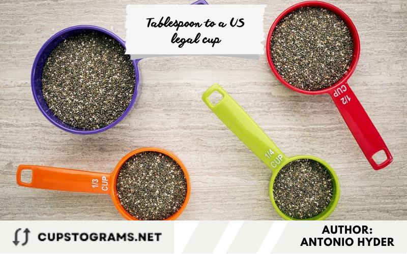 Tablespoon to a US legal cup