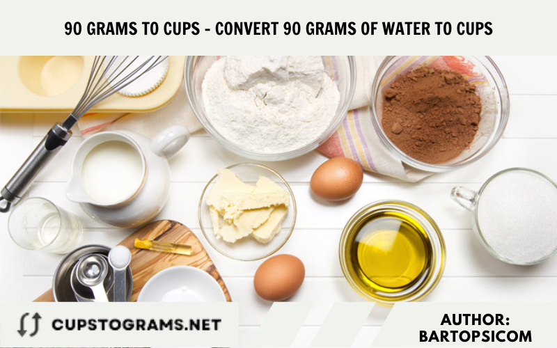 90 grams to cups - Convert 90 grams of water to cups