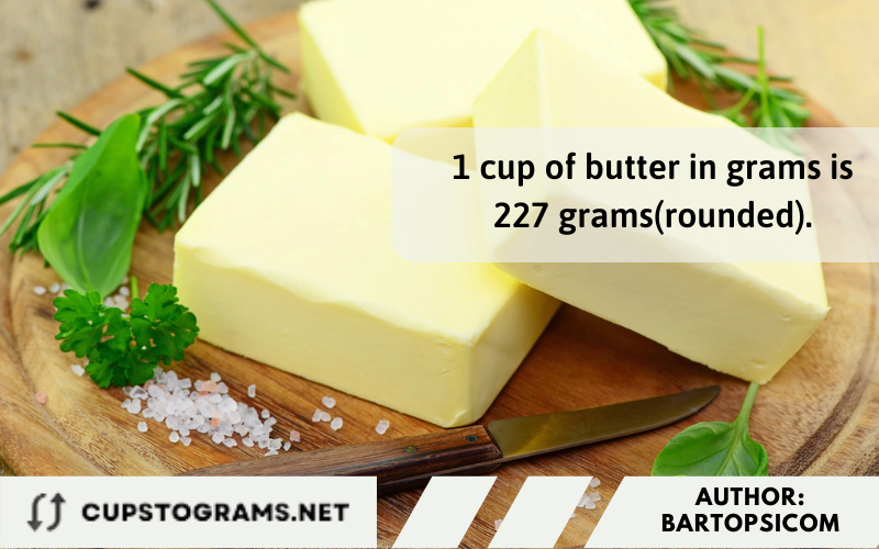 Online converter: Convert 1 cup of butter in grams