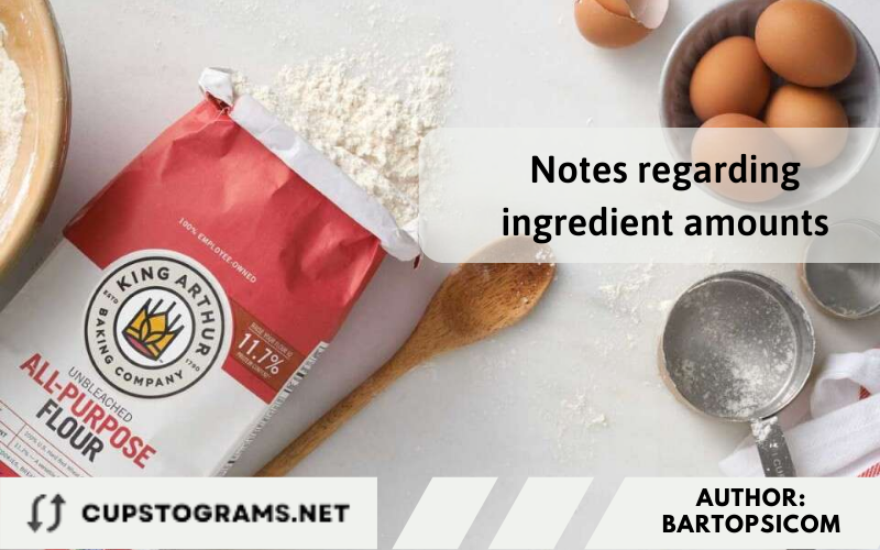 Notes regarding ingredient amounts