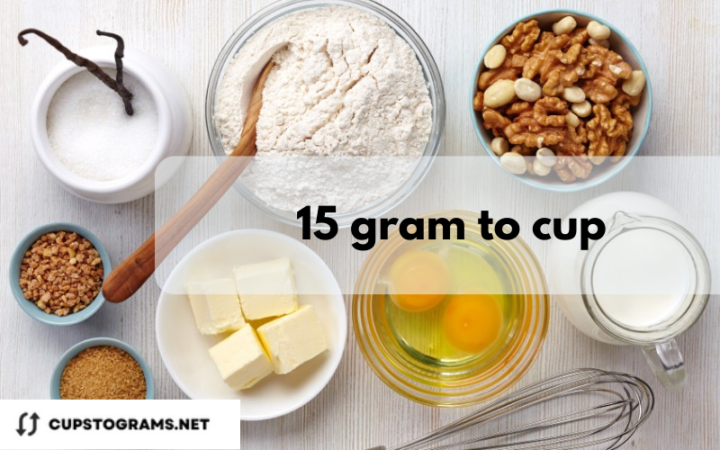 Method 3: Standard Formula to convert 15 gram to cup