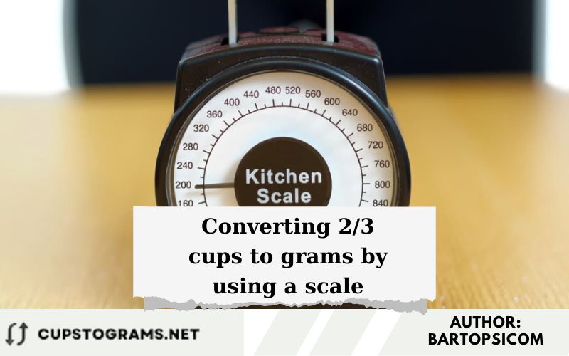 Converting 2/3 cups to grams by using a scale