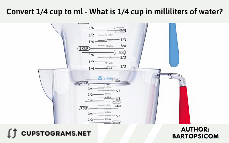 Convert 14 cup to ml - What is 14 cup in milliliters of water?