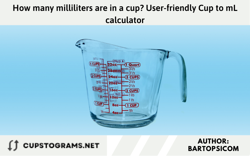 How many milliliters are in a cup? User-friendly Cup to mL calculator