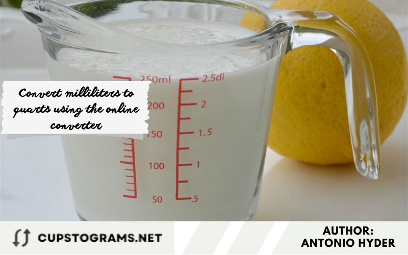 Convert milliliters to quarts using the online converter
