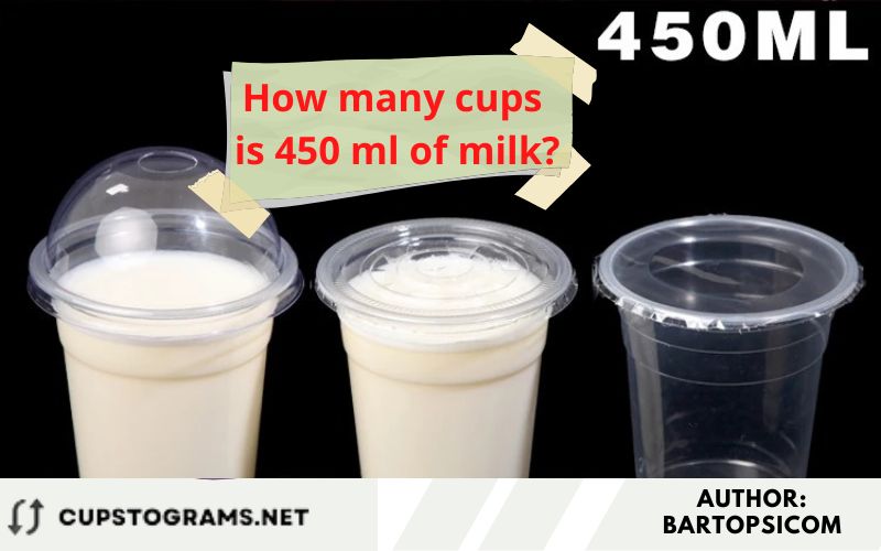 How many cups is 450 ml of milk?