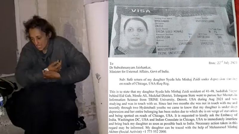 Who is Syeda Lulu Minhaj Zaidi Hyderabad woman seen begging in Chicago