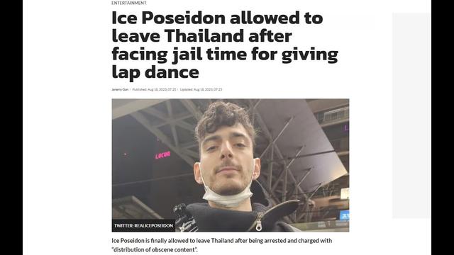 Ice Poseidon faces legal problems in Thailand and is released